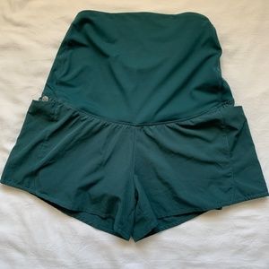 Women's Senita Athletics Maternity Emerald Green Shorts, Sz.L